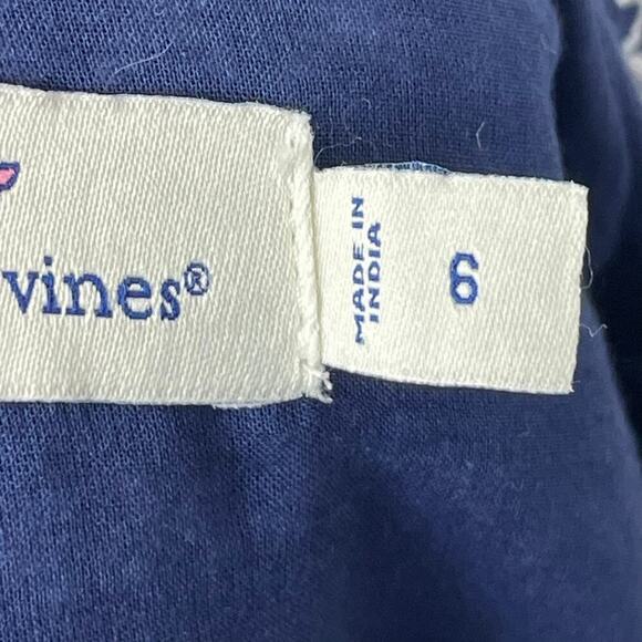 Vineyard Vines Size 6 Blue Sheath Embellished Beaded Trim - Picture 8 of 9